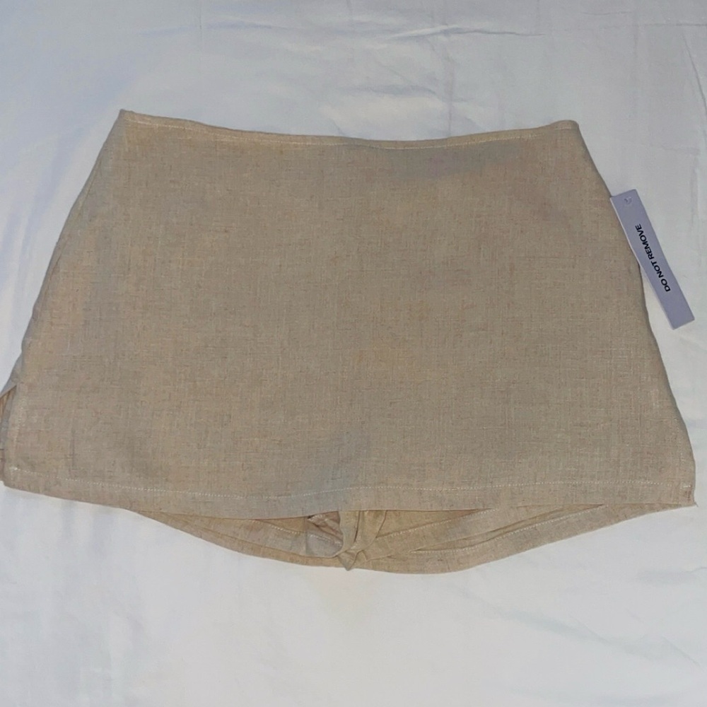 NWT Princess Polly Gigi Beige Linen Skort - Size 6 - Picture 2 of 8